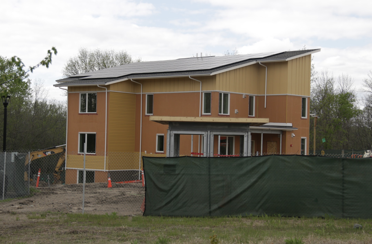 One of the new Lilac Hill houses during construction. 